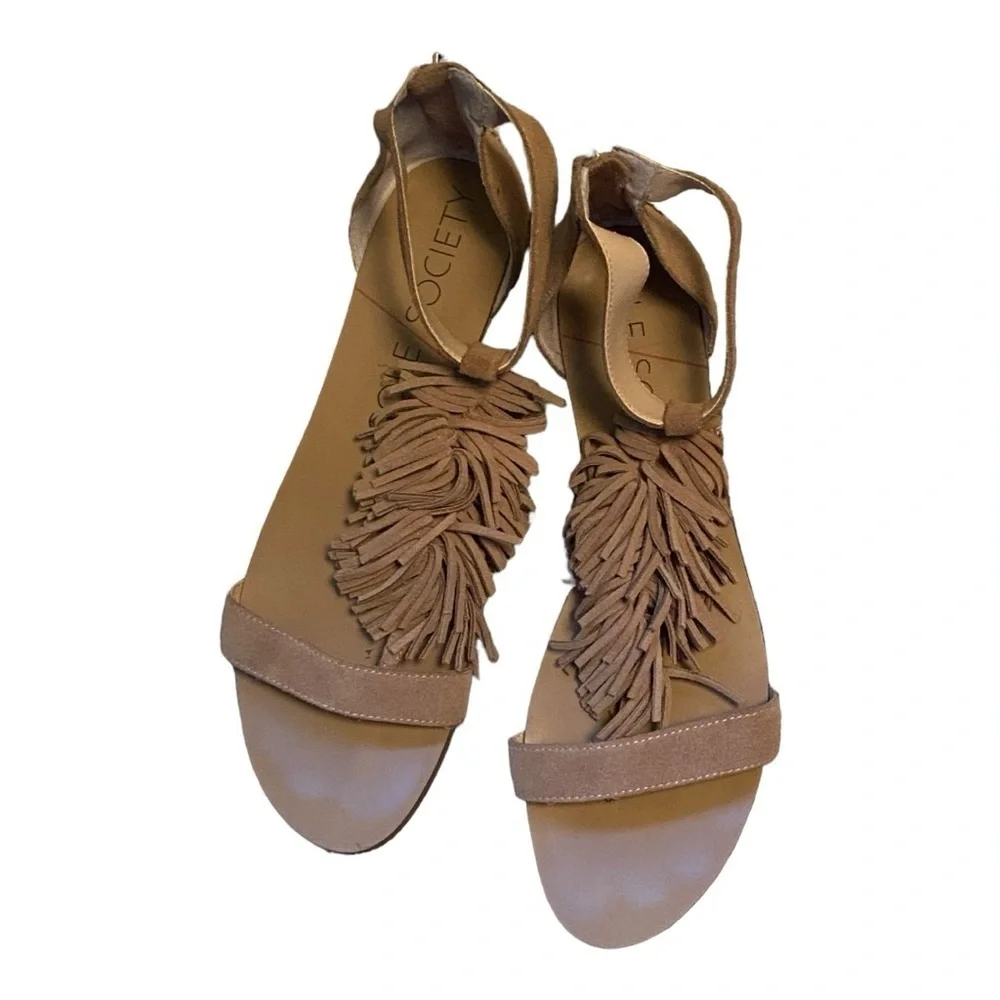 Sole Society Koa Leather fringe Sandals‎ ~ 9